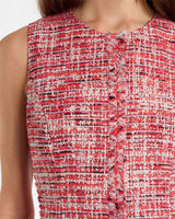 CURONA Sleeveless Sheath Dress in Modern Tweed