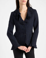 CELESTE Ruffle Jacket in Luxury Tonal Tweed