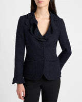 CELESTE Ruffle Jacket in Luxury Tonal Tweed