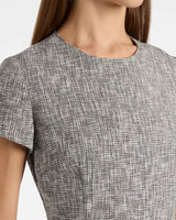 MOIRA Cap Sleeve Flounce Dress in Soft Boucle