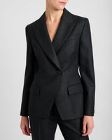 MALLI Single Button Jacket in Tonal Mini Check Wool