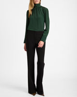 PHOENIX Mock Neck Blouse in Silk Crepe de Chine