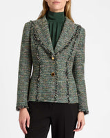 TRISH Tweed Jacket with Fringe Detail