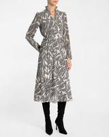 IRINA Ruffle-Neck Buttoned Midi Dress