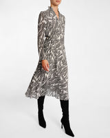 IRINA Ruffle-Neck Buttoned Midi Dress