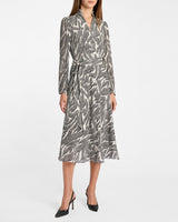 IRINA Ruffle-Neck Buttoned Midi Dress