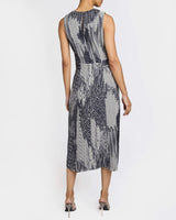 DOROTHY A-Line Midi Dress with Waist Tie in Silk Georgette