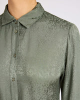 FLORA Tonal Jacquard Maxi Shirt Dress
