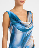 PINA Cowl Neck Midi Dress in Abstract Print
