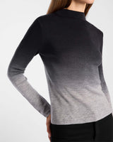 COLETTA Long Sleeve Mock Neck Ombre Merino Wool Sweater