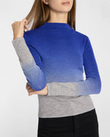 COLETTA Long Sleeve Mock Neck Ombre Merino Wool Sweater