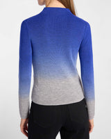 COLETTA Long Sleeve Mock Neck Ombre Merino Wool Sweater