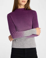 COLETTA Long Sleeve Mock Neck Ombre Merino Wool Sweater