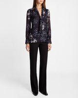FRANCIS Long Sleeve Blouse in Floral Print Georgette