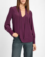 FRANCIS Tie Neck Blouse in Silk Crepe de Chine