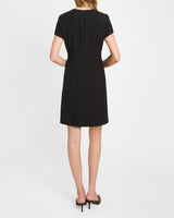 SEILA A-Line Knee-Length Dress in Fluid Crepe