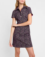 CASEY Collared Short Dress in Multicolor Bouclé