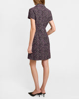 CASEY Collared Short Dress in Multicolor Bouclé