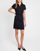 CASEY Collared Short Dress in Tonal Luxury Tweed