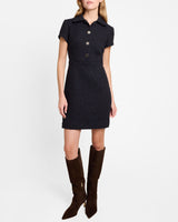 CASEY Collared Short Dress in Tonal Luxury Tweed