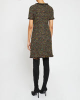 SHEA Short Sleeve Shift Dress in Luxury Lurex Tweed