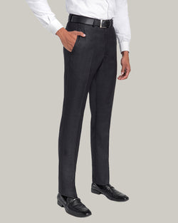 Flat Front Trouser in Loro Piana Luxury Serge Wool Fabric, Charcoal
