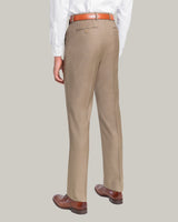 Flat Front Trouser in Loro Piana Luxury Serge Wool Fabric, Tan