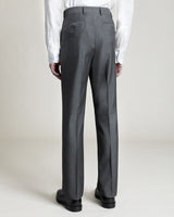 Grey Super 100's Wool Natural Stretch Pant, Made in Italy