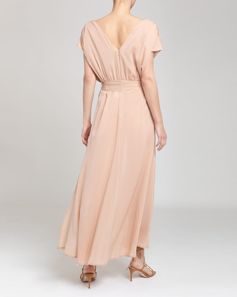 FALLON Cap Sleeve Dress with Hi-Lo Skirt