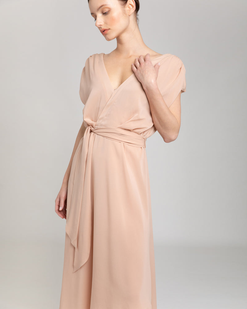 FALLON Cap Sleeve Dress with Hi-Lo Skirt