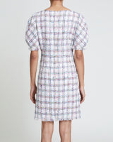 BIANCA Tweed Shift Dress with Puff Sleeves