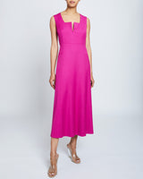 BELLE Sleeveless Midi Dress with Front Seam Detail