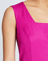 BELLE Sleeveless Midi Dress with Front Seam Detail