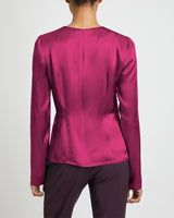 SADIE Long Sleeve Silk Keyhole Blouse