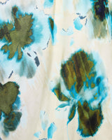 RUBY Long Sleeve Blouse with Cinched Waist in Abstract Floral Print