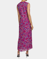 KAY Sleeveless Fit and Flare Keyhole Midi Dress in Floral Georgette