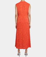 NICOLE Sleeveless Midi Shift Dress in Fluid Tonal Jacquard