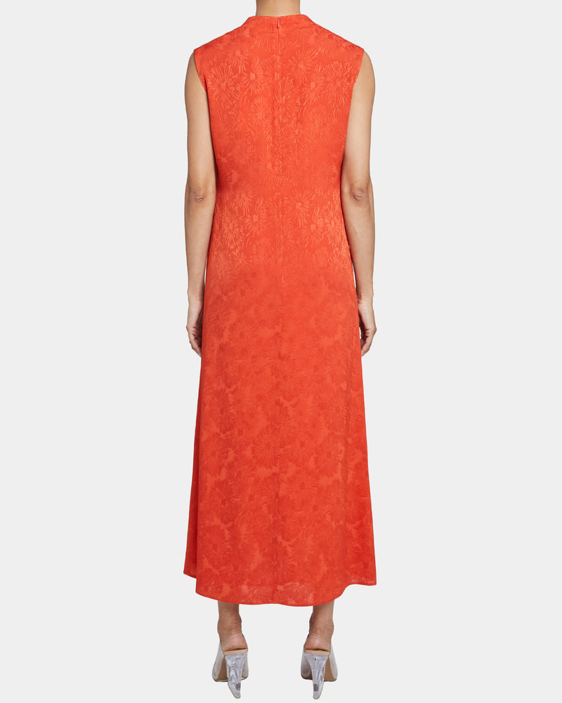NICOLE Sleeveless Midi Shift Dress in Fluid Tonal Jacquard