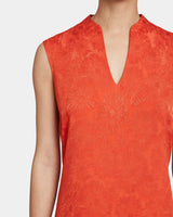 NICOLE Sleeveless Midi Shift Dress in Fluid Tonal Jacquard