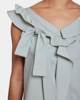 ELVIE Cap Sleeve Top with Ruffle Panels in Lightweight Stretch Cotton