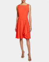 EMMY Sleeveless Ruffled Dress in Silk Crepe de Chine