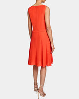 EMMY Sleeveless Ruffled Dress in Silk Crepe de Chine