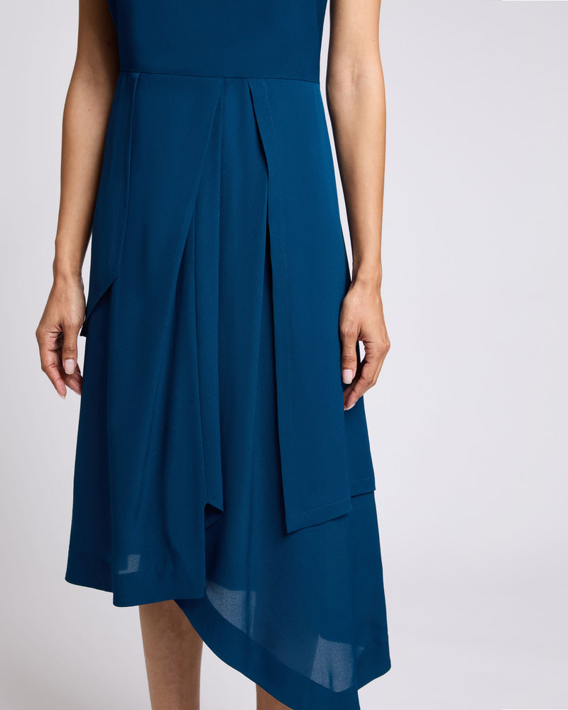 MADDY Multi-Panel Asymmetric Silk Dress