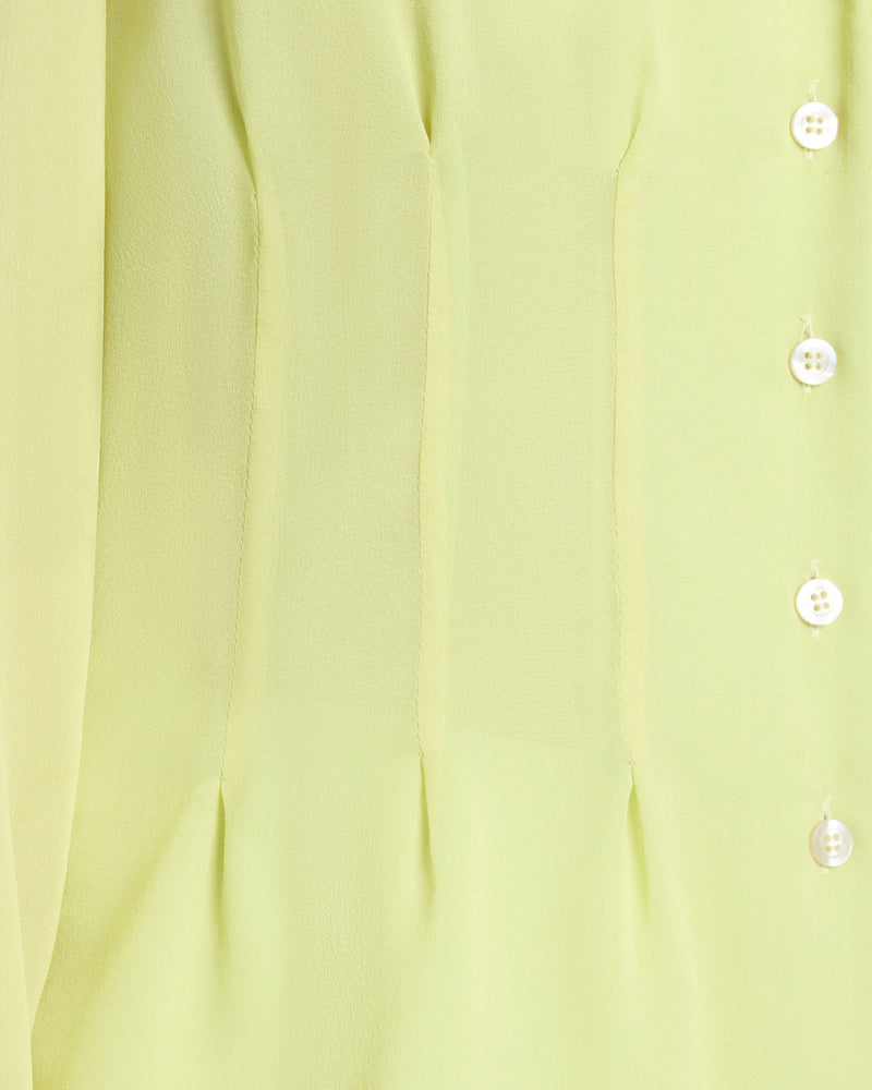 WINNIE Long Sleeve Buttoned Blouse in Silk Georgette