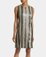 ARETHA Sleeveless Sequin Shift Dress