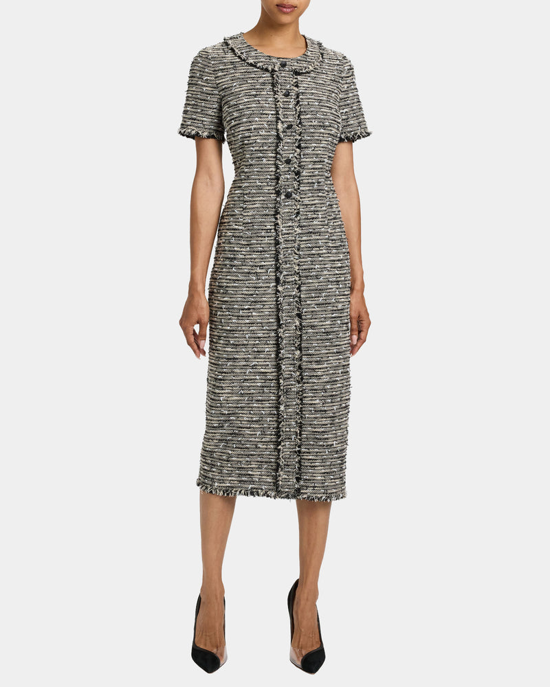 CASS Midi Sheath Dress in Modern Tweed
