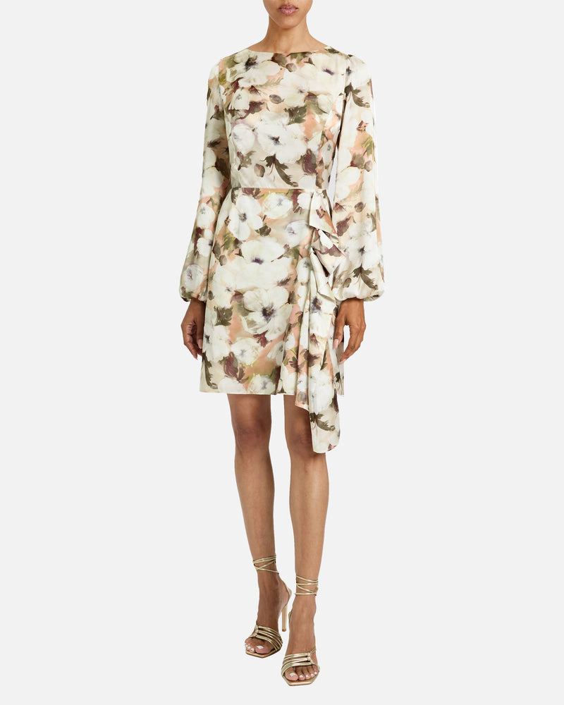 MALIA Long Sleeve Dress in Floral Georgette