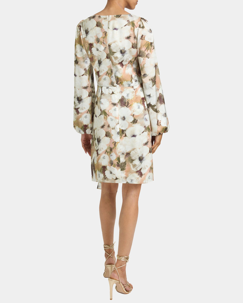 MALIA Long Sleeve Dress in Floral Georgette