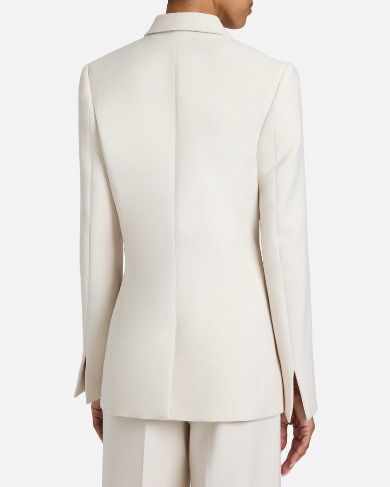 MIMI Double Button Open Flap Jacket in Soft Stretch Crepe