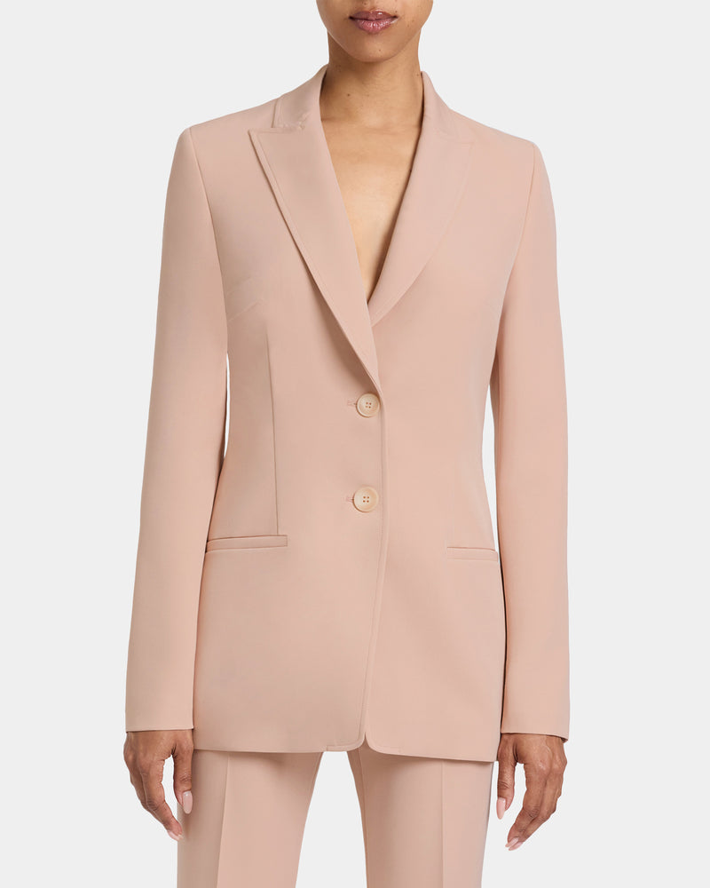 JUNO Double Button Jacket in Soft Stretch Crepe